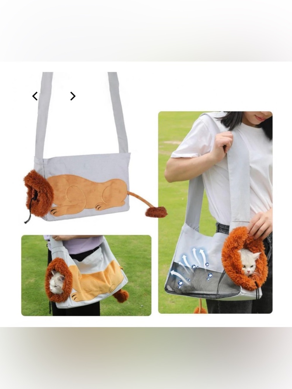 Pet Outdoor Bag Lion Shaped 
Cat 🐈 & Dog 🐕 Canvas Carrier Bag